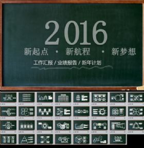 创意黑板2016计划总结PPT