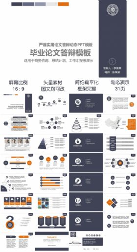 毕业论文答辩课题研究汇报商务谈判合作计划PPT模板