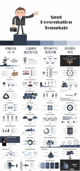 英文工作总结商务通用企业宣传公司简介PPT模板