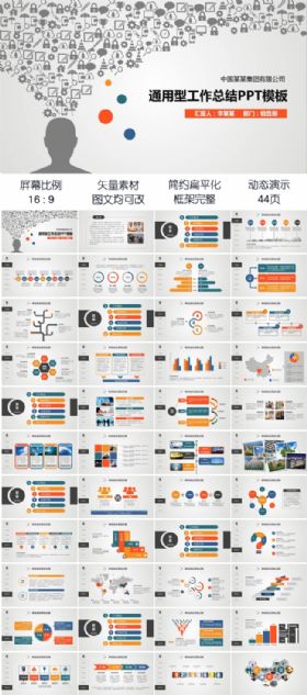 框架完整企业宣传工作总结业绩汇报动态PPT模板