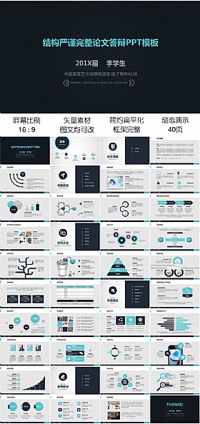结构严谨完整论文答辩课题报告动态PPT模板