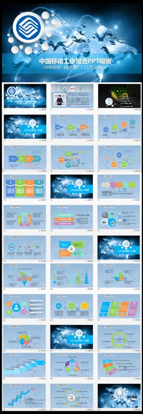 中国移动标志工作报告PPT模板
