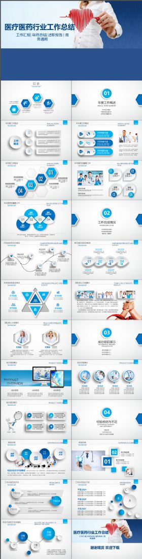 医疗医药行业工作总结ppt模板