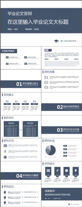 【论文答辩】简约实用大学毕业通用答辩PPT模板