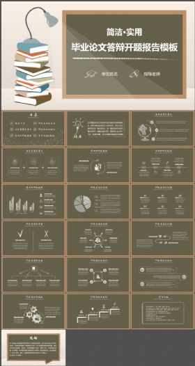 【毕业答辩】简洁黑板手绘风格毕业论文答辩开题报告PPT模板