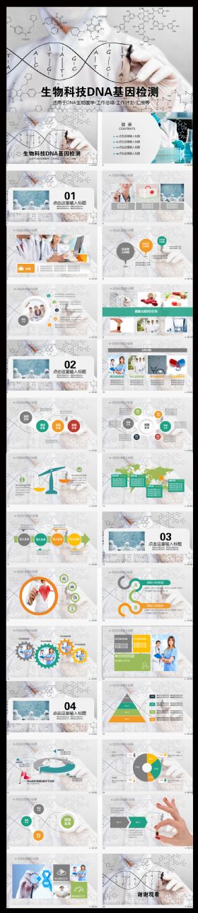 生物科技DNA基因检测PPT模板