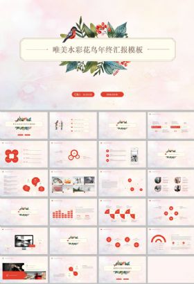 鸟语花香清雅工作报告年终总结ppt模板