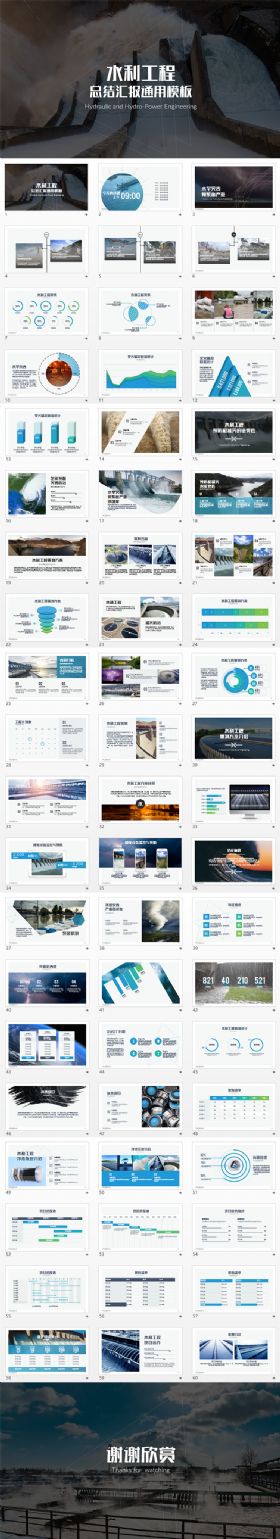 水利工程项目工作总结汇报PPT模板