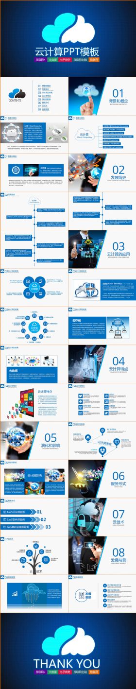 云计算大数据概念技术PPT模板