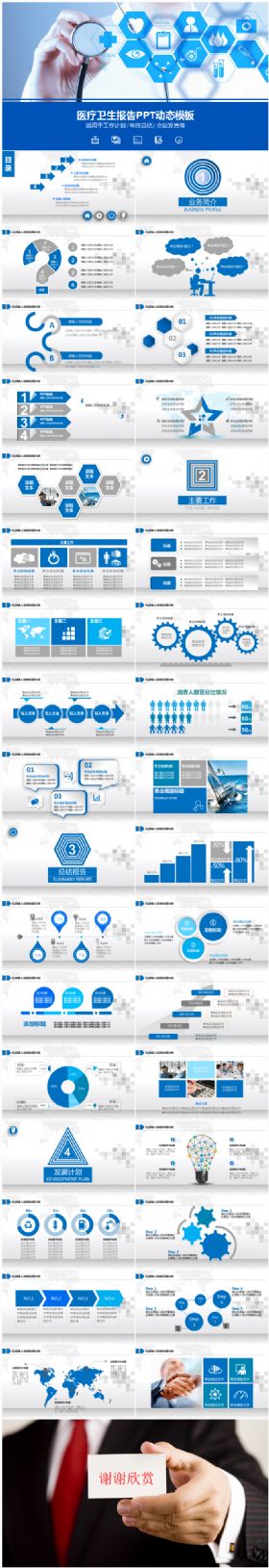 医疗卫生报告PPT动态模板