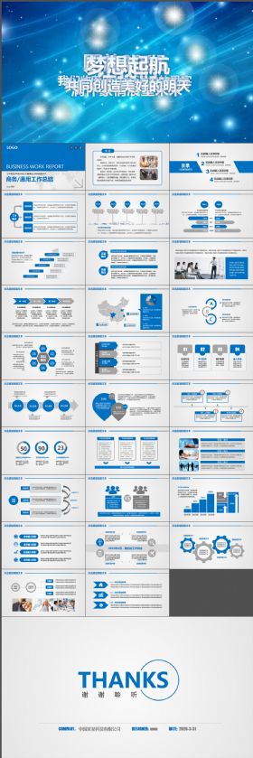 大气梦想起航总结汇报商务创意ppt模板