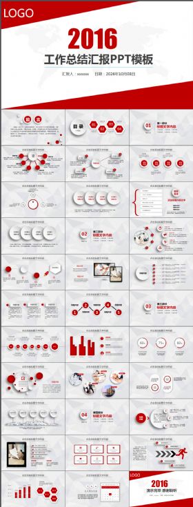 业绩汇报商务通用微立体PPT模板