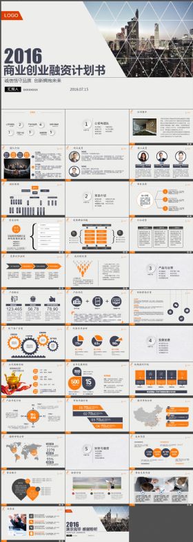 创业融资招商商业计划书PPT模板