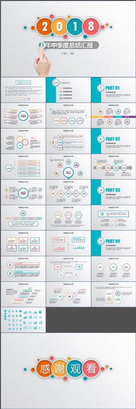 2018季度工作总结计划PPT通用模版 