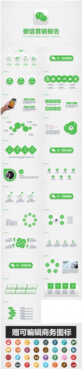 微信营销计划报告通用PPT模板