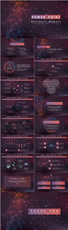 炫彩星空酷炫极致PPT模板总结计划