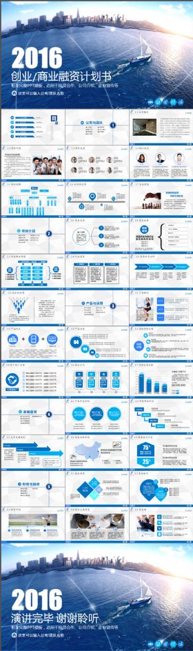 框架完整创业/商业策划书创业计划项目投资PPT通用模板