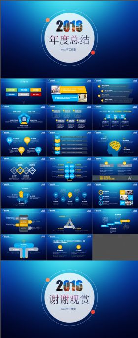 蓝色大气酷炫企业通用ppt模板