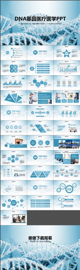 DNA基因医学方面的PPT模板