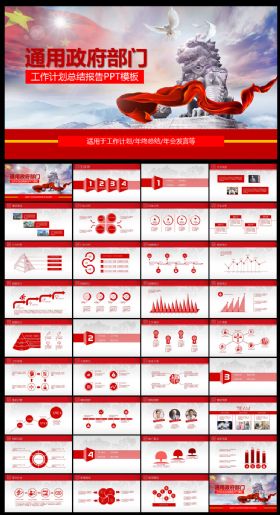 通用政府部门总结报告ppt模板