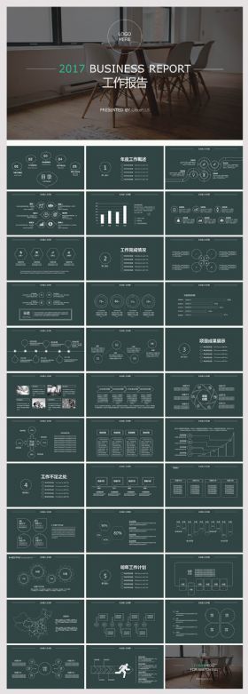 2017年商务年终总结工作汇报PPT模板