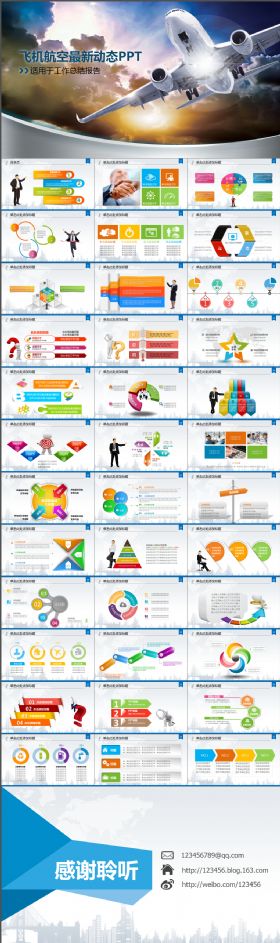 民航局机场飞机客机航空公司PPT模板