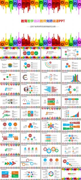 多彩教学教育培训课件动态ppt模板