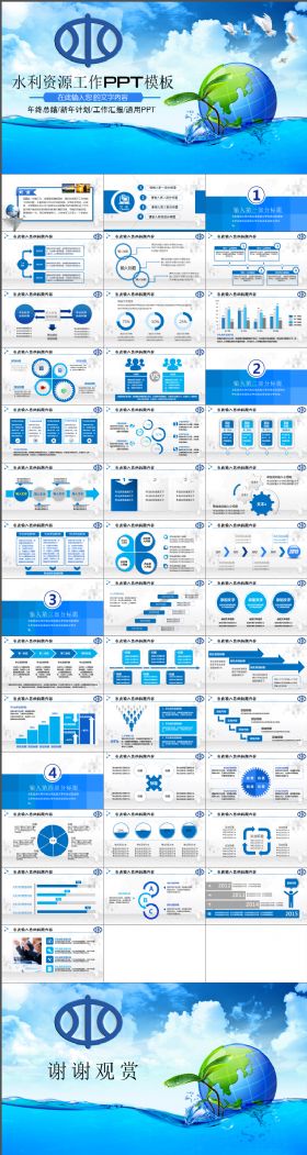 水利资源局水利局节约用水工程规划PPT模板
