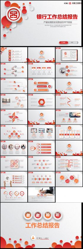 微粒体工商银行工作总结报告PPT
