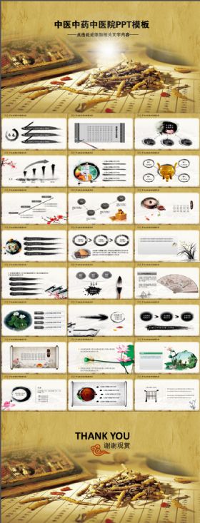 中草药中医学中医药中国风动态PPT模板