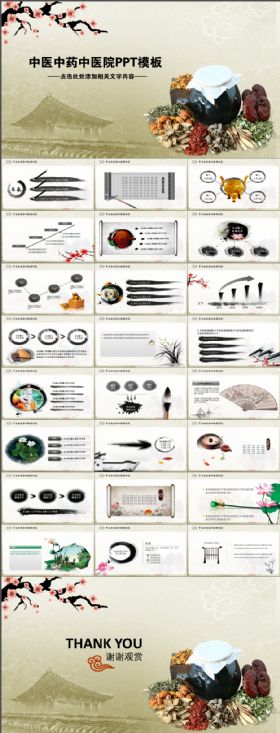 水墨中国风中医中药PP模板
