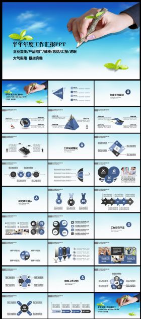 半年年终工作总结汇报PPT模板