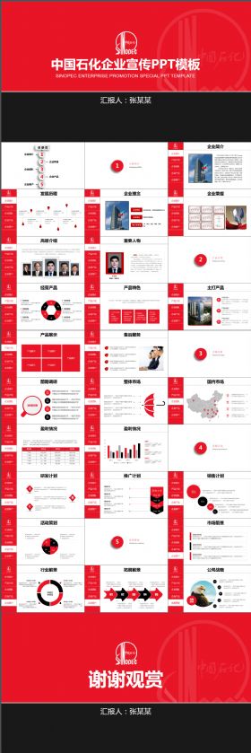 框架完整的中国石化企业宣传PPT模板