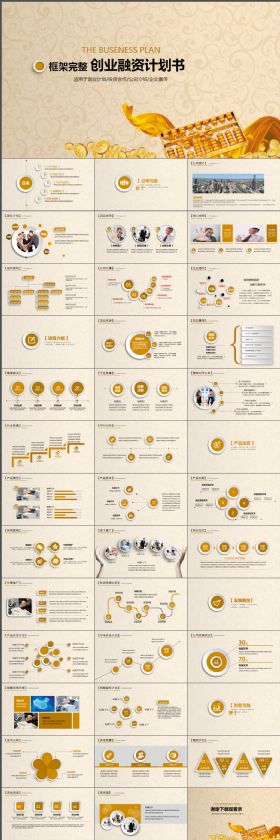 框架完整的创业融资招商商业计划书PPT通用模板