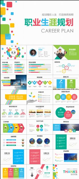 炫彩人力资源简历职业生涯规划PPT
