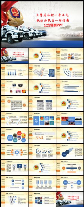 公安警察交警执法视频片头ppt模板