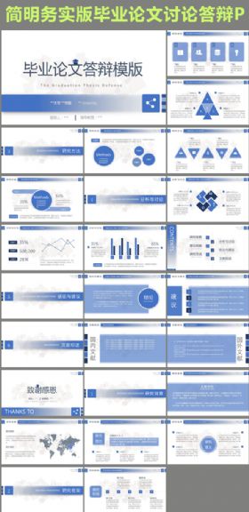 简明务实毕业论文答辩课题汇报学术报告动态PPT模板
