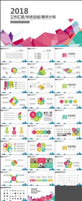 高逼格工作总结工作报告PPT模板