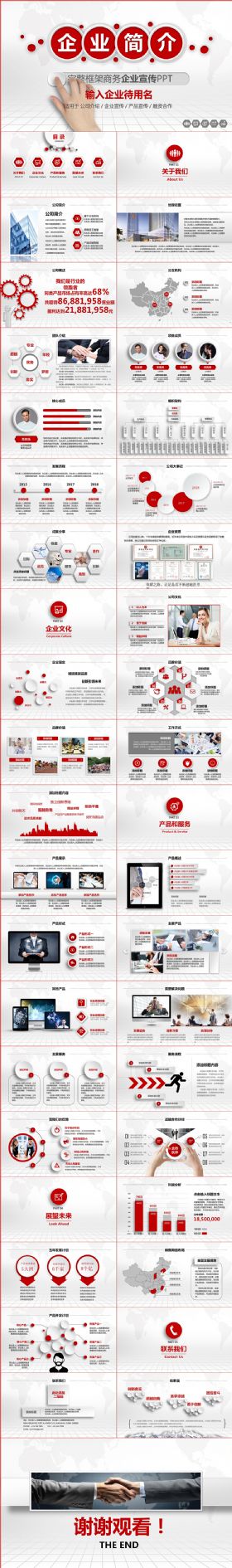 红色大气企业简介产品宣传融资合作PPT