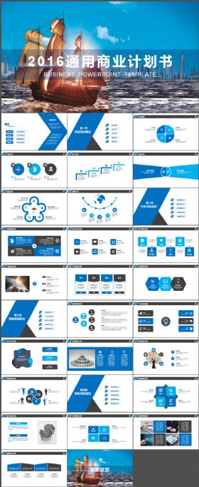【商业计划书】扬帆起航商务通用融资计划书PPT模板