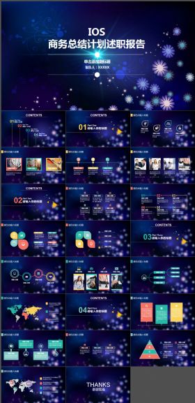 星空大气总结计划汇报商务创意ppt模板