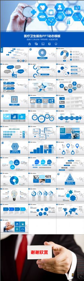 医药医疗报告动态PPT模板