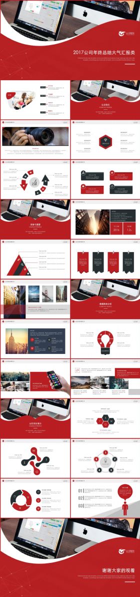 2017公司年终总结大气汇报类ppt模板