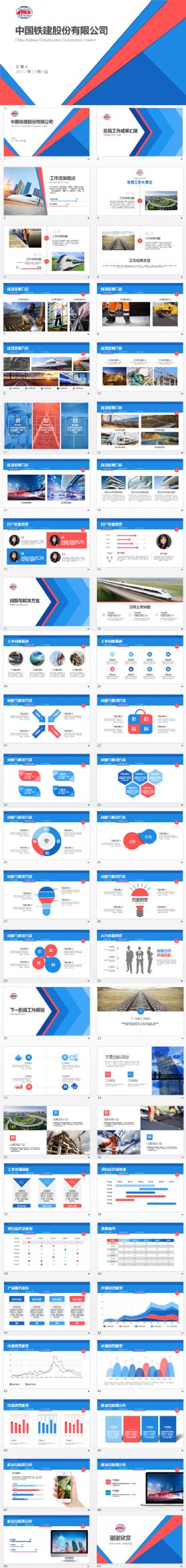 中国铁建股份有限公司总结计划PPT模板
