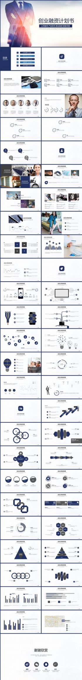 大气企业宣传创业融资计划书PPT