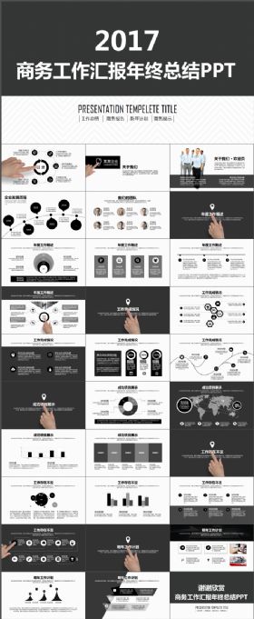 商务工作汇报年终总结PPT模版