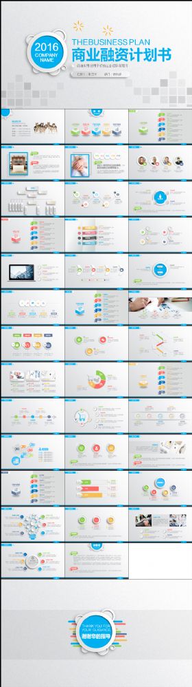 蓝色经典创业商业融资计划书商务通用PPT