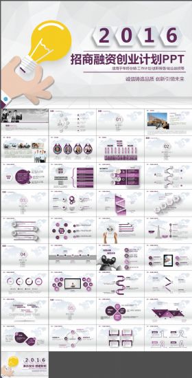 招商融资创业计划动态PPT模板