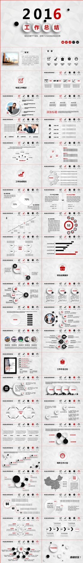 2016年终总结工作汇报新年计划PPT模板