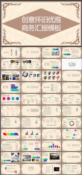 创意怀旧优雅商务汇报模板